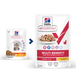 Vet Essentials Chat Multi-Benefit Adult 1+ Poulet Sachet re.