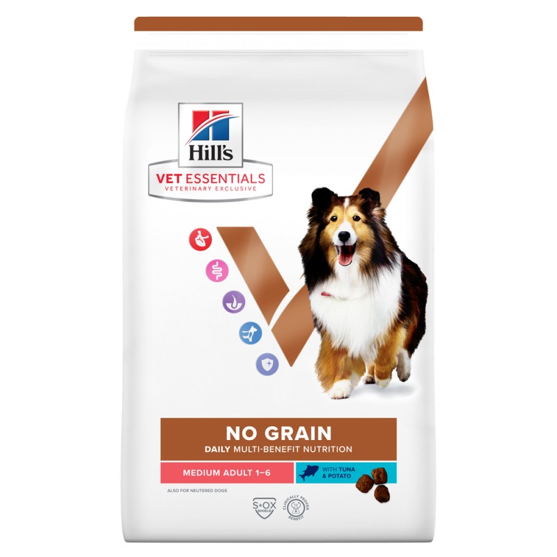 Vet Essentials Chien Multi-Benefit Adult1+ No Grain Medium Thon & Pommes de terre